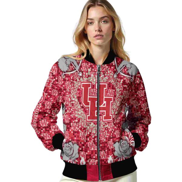 personalized houston cougars heart explosion red jacket latest model