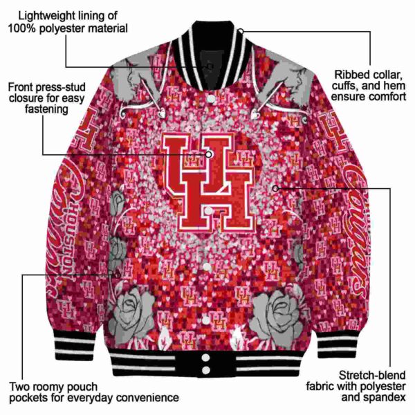 personalized houston cougars heart explosion red jacket new arrival