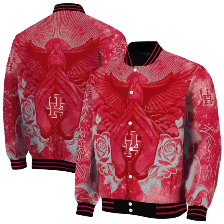 personalized houston cougars praying hands red jacket fashion forward