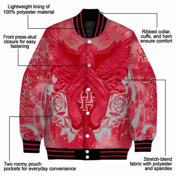 personalized houston cougars praying hands red jacket new arrival