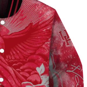 personalized houston cougars praying hands red jacket premium grade
