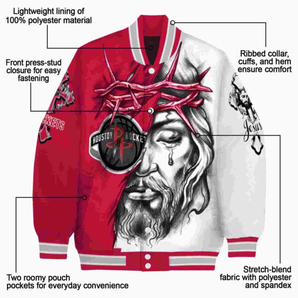 personalized houston rockets jesus tears red white jacket new arrival