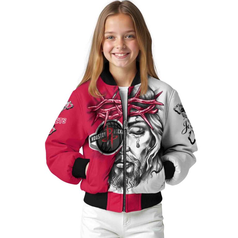 personalized houston rockets jesus tears red white jacket top rated