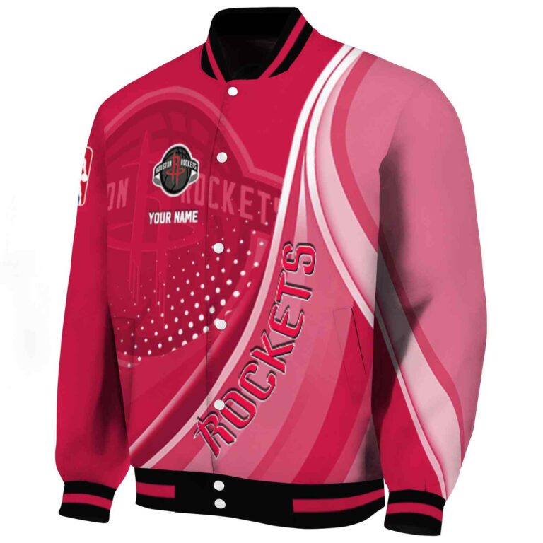 personalized houston rockets wave patterns red jacket best selling