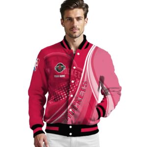 personalized houston rockets wave patterns red jacket high quality