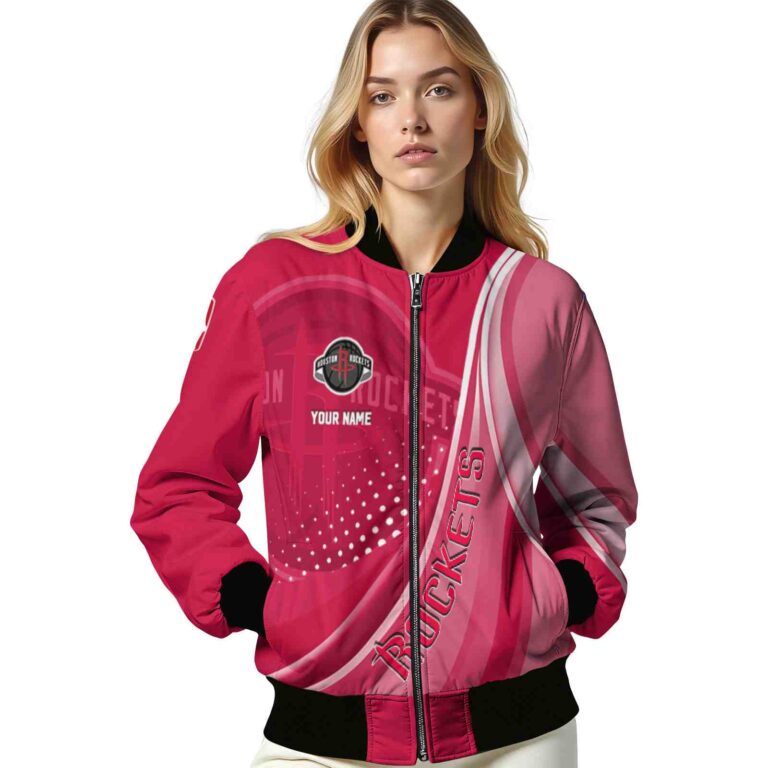 personalized houston rockets wave patterns red jacket latest model