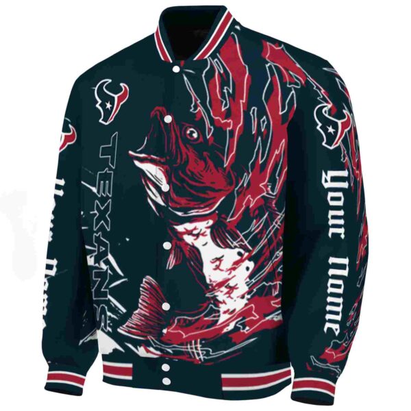 personalized houston texans fishing passion blue white jacket best selling