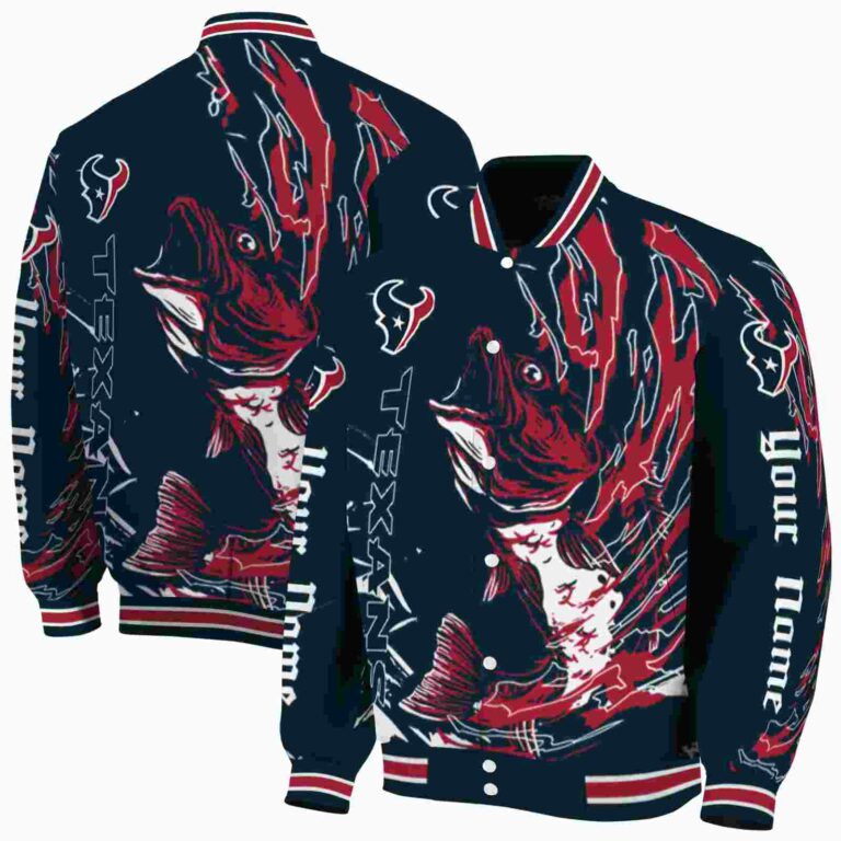 personalized houston texans fishing passion blue white jacket fashion forward