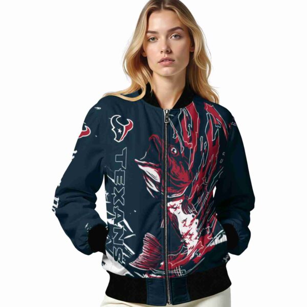personalized houston texans fishing passion blue white jacket latest model