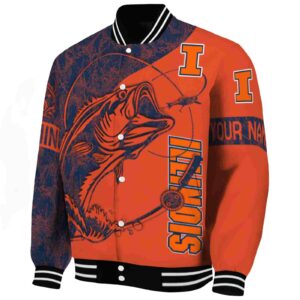 personalized illinois fighting illini fishing rod orange jacket best selling