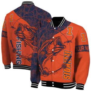 personalized illinois fighting illini fishing rod orange jacket fashion forward