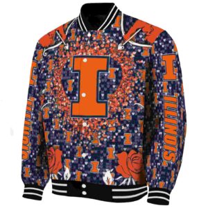 personalized illinois fighting illini heart explosion blue jacket best selling