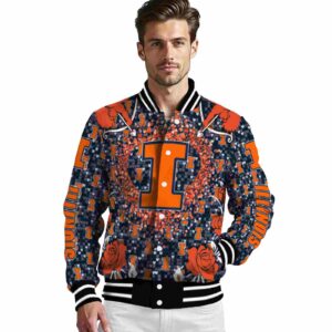 personalized illinois fighting illini heart explosion blue jacket high quality