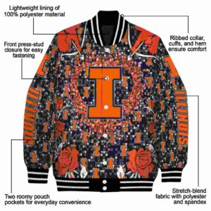 personalized illinois fighting illini heart explosion blue jacket new arrival