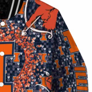 personalized illinois fighting illini heart explosion blue jacket premium grade