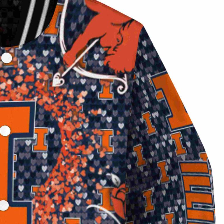 personalized illinois fighting illini heart explosion blue jacket premium grade