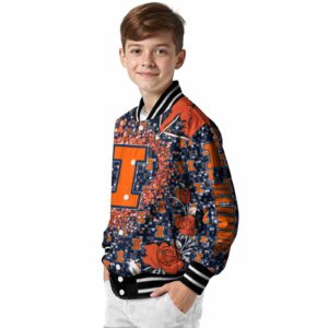 personalized illinois fighting illini heart explosion blue jacket trendy