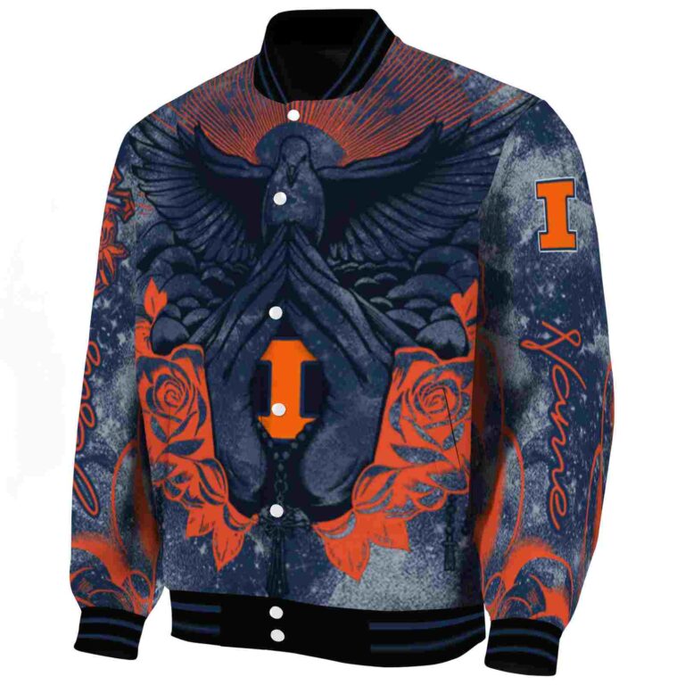 personalized illinois fighting illini praying hands blue jacket best selling