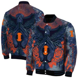 personalized illinois fighting illini praying hands blue jacket fashion forward