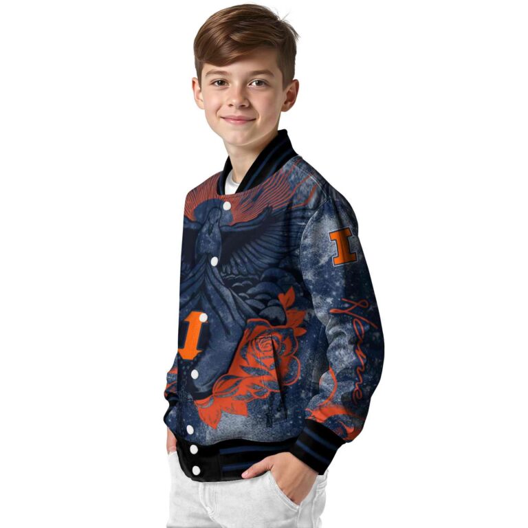 personalized illinois fighting illini praying hands blue jacket trendy