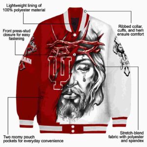 personalized indiana hoosiers jesus tears red white jacket new arrival