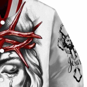 personalized indiana hoosiers jesus tears red white jacket premium grade