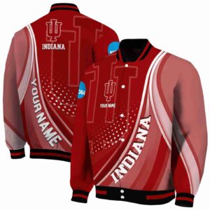 personalized indiana hoosiers wave patterns red jacket fashion forward