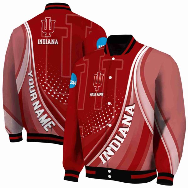 personalized indiana hoosiers wave patterns red jacket fashion forward