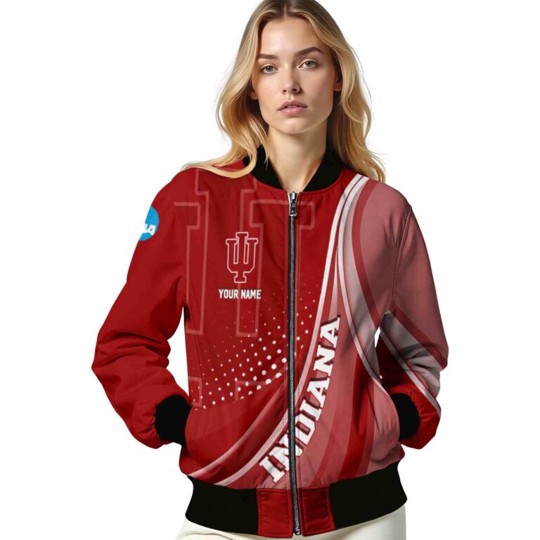 personalized indiana hoosiers wave patterns red jacket latest model
