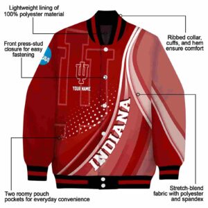 personalized indiana hoosiers wave patterns red jacket new arrival