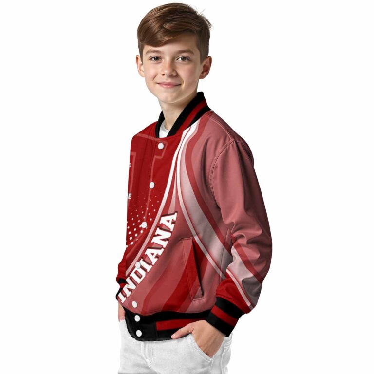 personalized indiana hoosiers wave patterns red jacket trendy