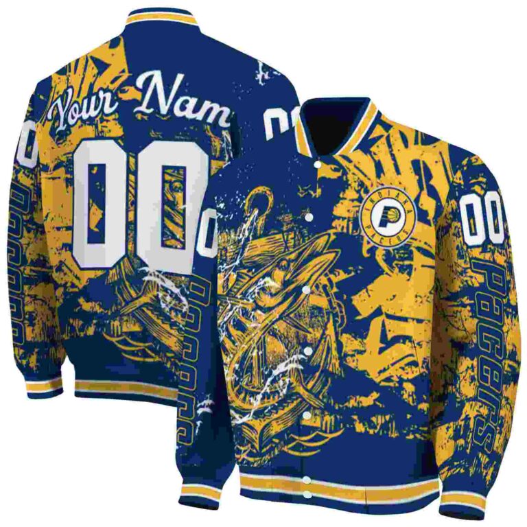 personalized indiana pacers fishing art blue jacket fashion forward