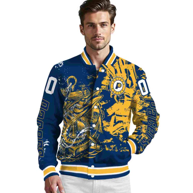 personalized indiana pacers fishing art blue jacket high quality