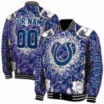 personalized indianapolis colts heart explosion blue jacket best selling
