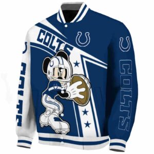personalized indianapolis colts mickey football blue white jacket best selling