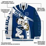 personalized indianapolis colts mickey football blue white jacket best selling