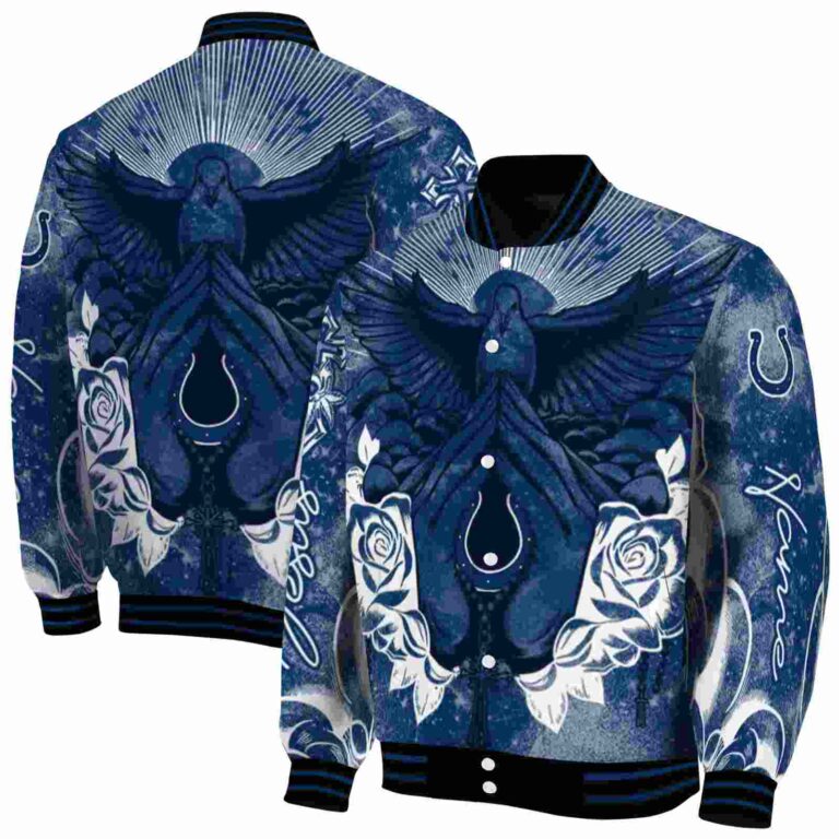personalized indianapolis colts praying hands blue jacket fashion forward