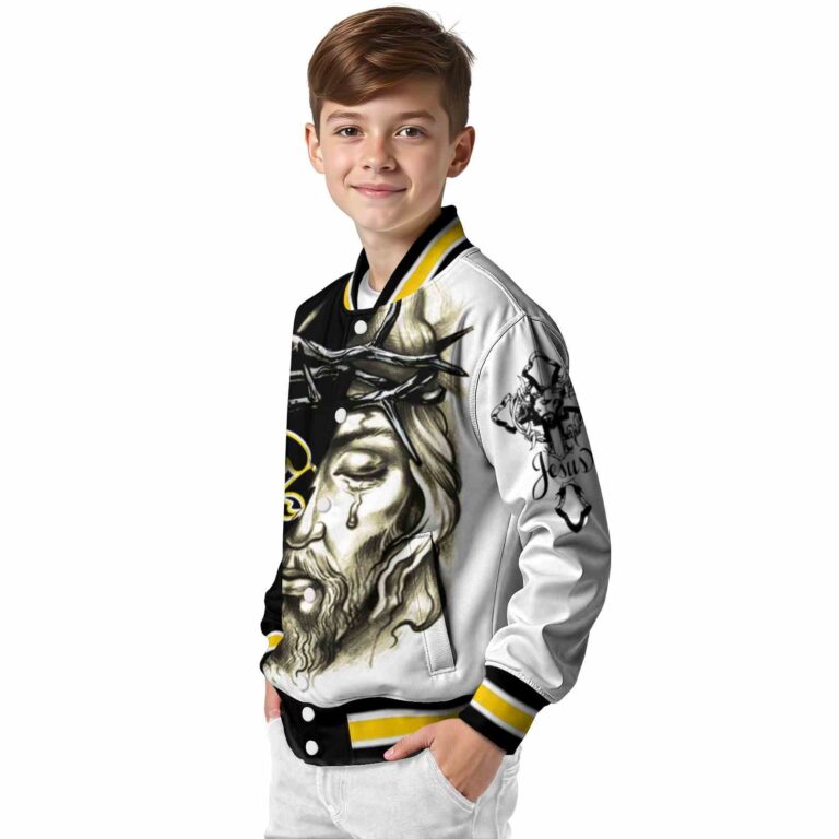 personalized iowa hawkeyes jesus tears black white jacket trendy