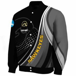 personalized iowa hawkeyes wave patterns black jacket best selling