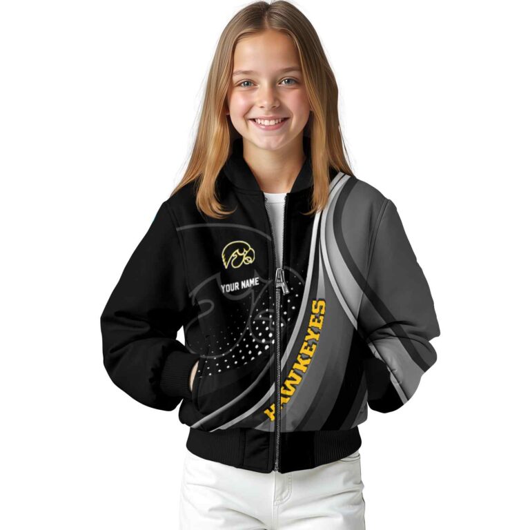 personalized iowa hawkeyes wave patterns black jacket top rated