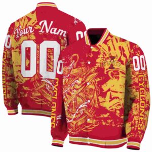 personalized iowa state cyclones fishing art red jacket fashion forward