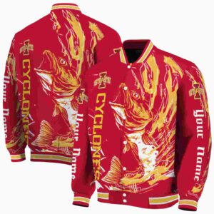 personalized iowa state cyclones fishing passion red white jacket fashion forward