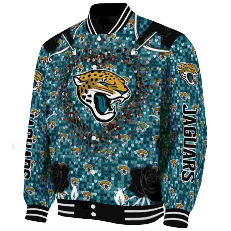 personalized jacksonville jaguars heart explosion teal jacket best selling