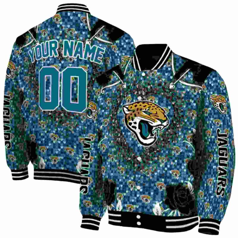 personalized jacksonville jaguars heart explosion teal jacket fashion forward