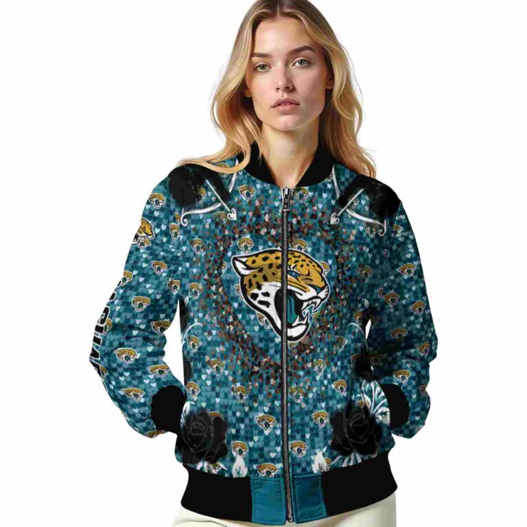 personalized jacksonville jaguars heart explosion teal jacket latest model