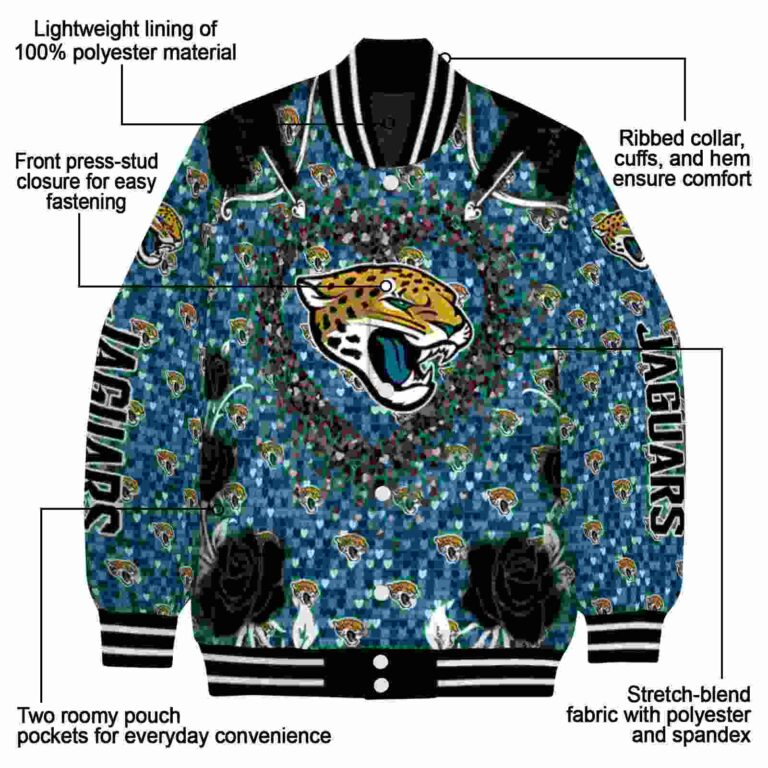 personalized jacksonville jaguars heart explosion teal jacket new arrival