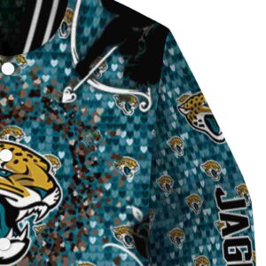 personalized jacksonville jaguars heart explosion teal jacket premium grade