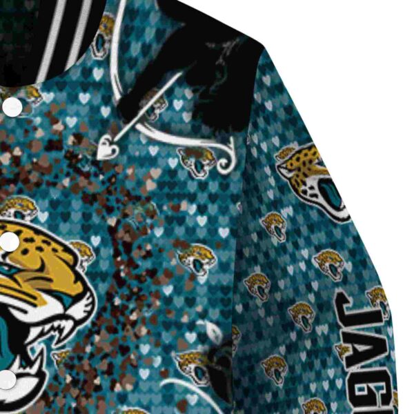 personalized jacksonville jaguars heart explosion teal jacket premium grade