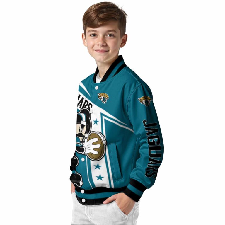 personalized jacksonville jaguars mickey football teal white jacket trendy