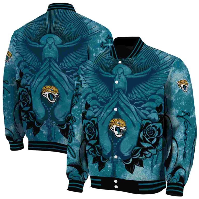 personalized jacksonville jaguars praying hands teal jacket fashion forward